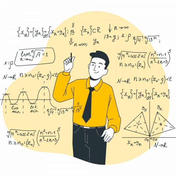 Nachhilfelehrer unterrichtet Mathematik.